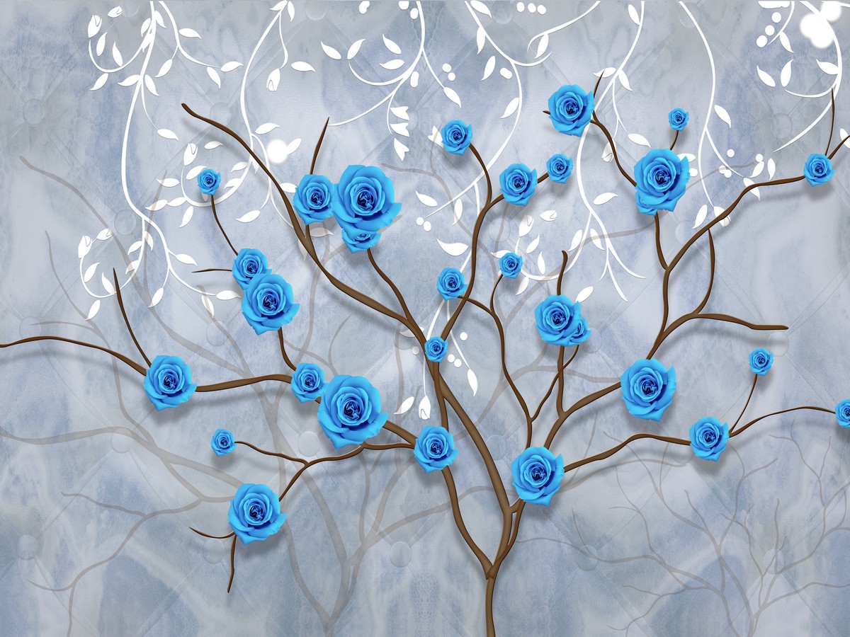 Дерево синих роз